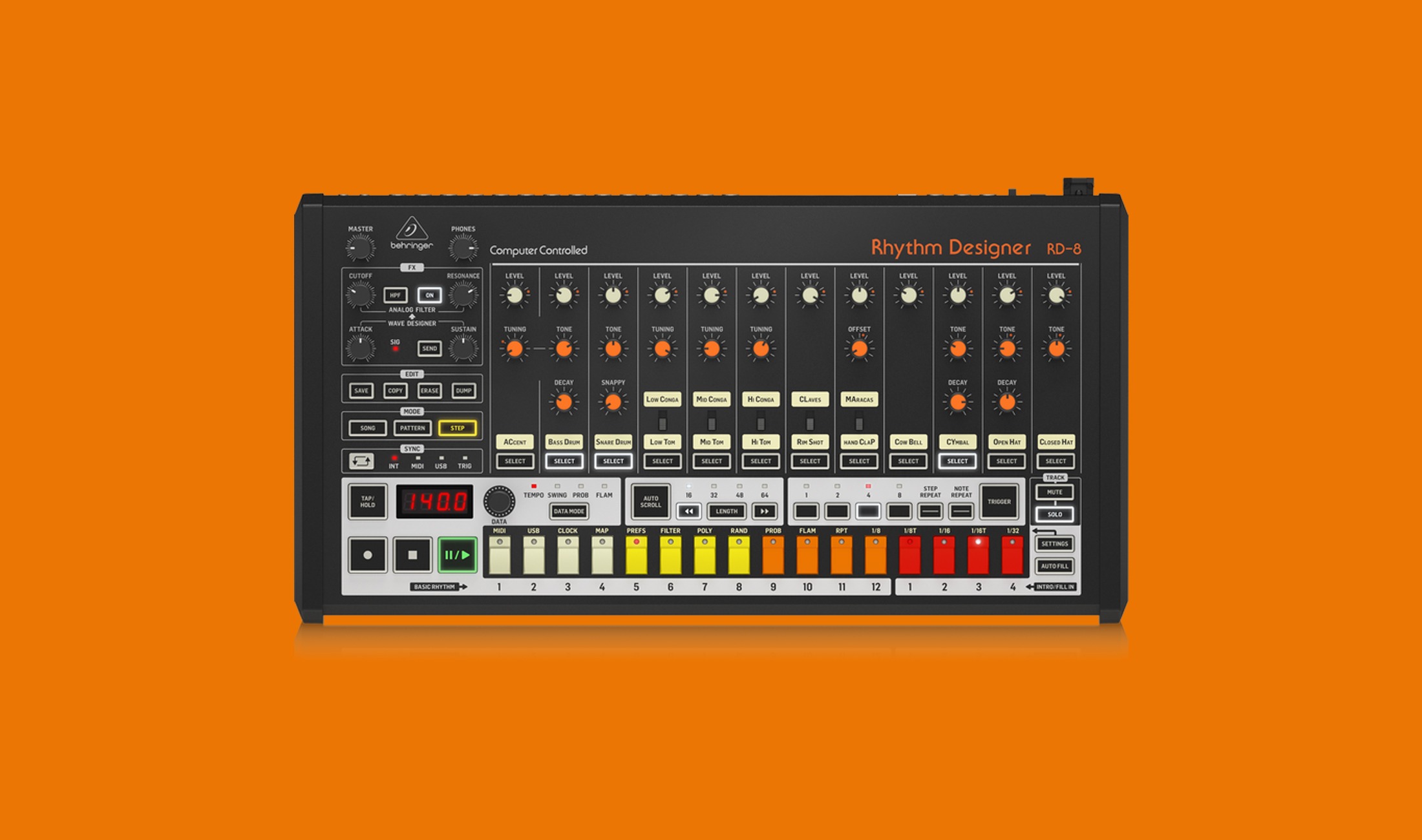 Behringer RD-8 (TR-808-Klon) ab sofort vorbestellbar