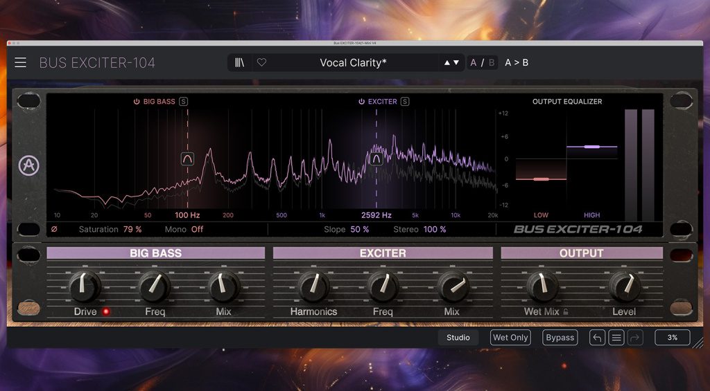 Das Plugin Bus Exciter-104, das jetzt neu in der Arturia FX Collection 5 ist.