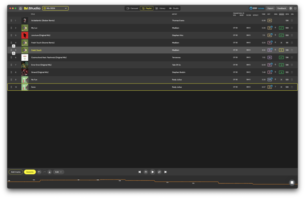 DJ.Studio Pro Playlist.