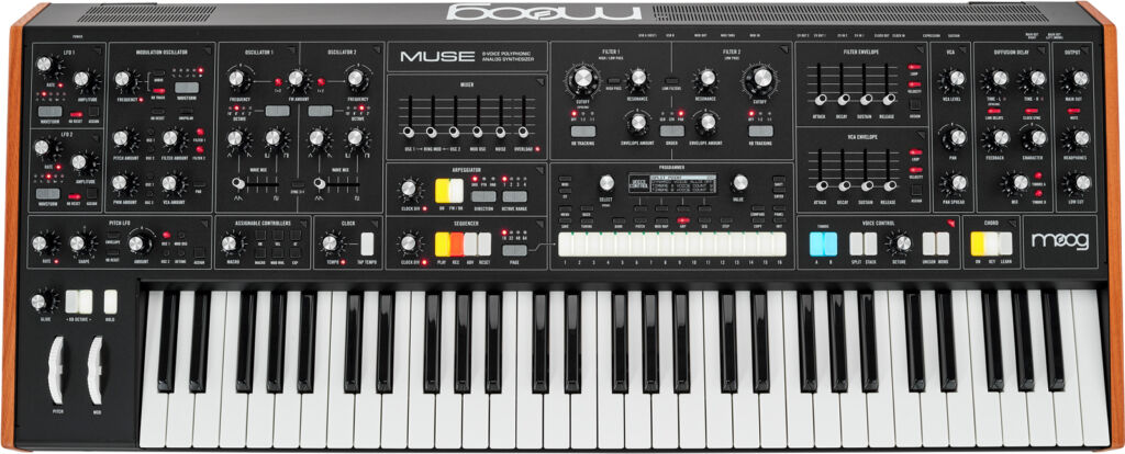 Moog Muse von vorne oben.